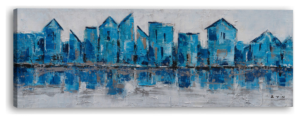 "50 Shades of Blue" Hand Painted Canvas Artwork; Fine Art; Modern Art; Abstract