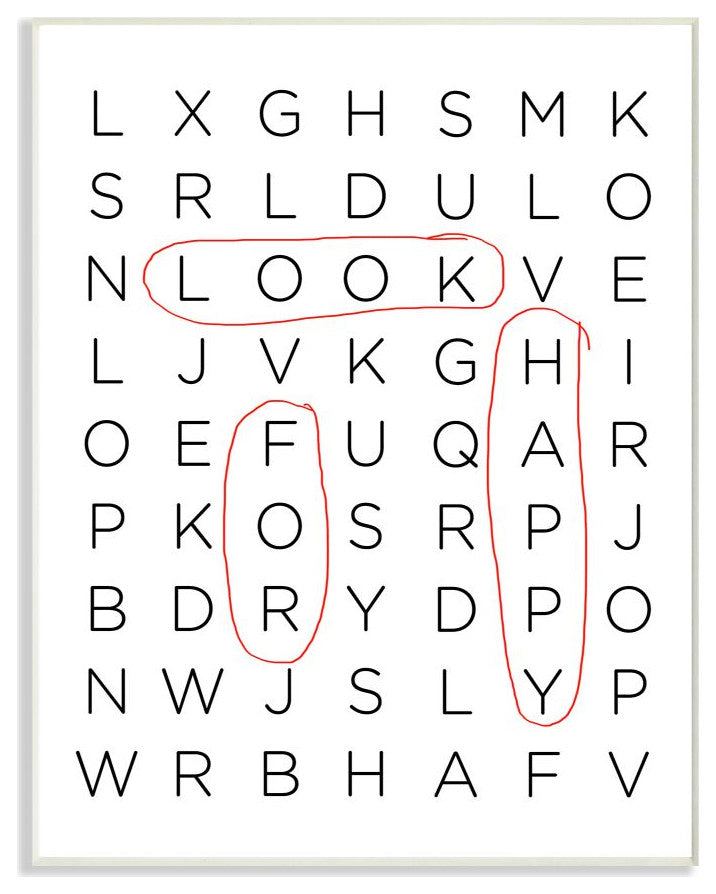 Happy Crossword Family Inspirational Word, 12"x18"