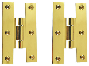 3" Solid Brass Cabinet H Hinge Offset PVD Long Lasting Finish Pack of 2