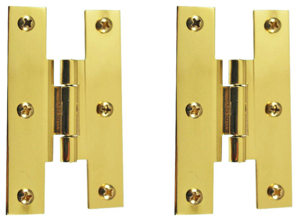 3" Solid Brass Cabinet H Hinge Offset PVD Long Lasting Finish Pack of 2