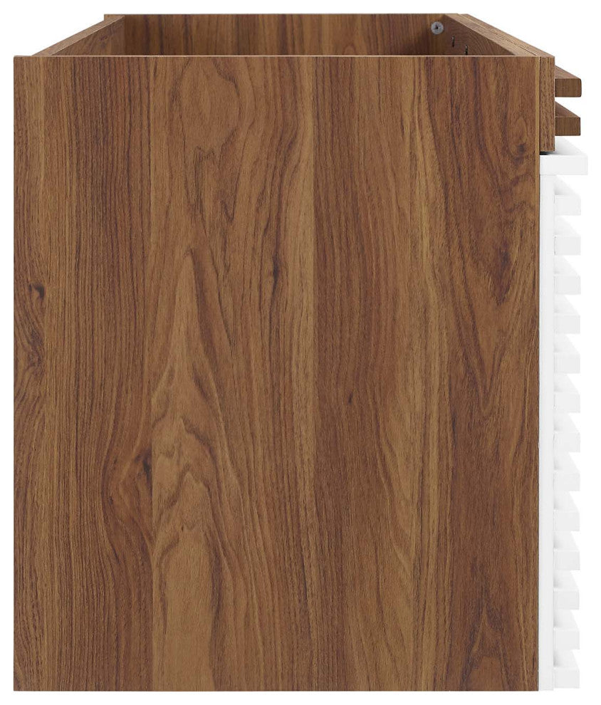 Render 48" Wall-Mount Bathroom Vanity Cabinet, White Walnut