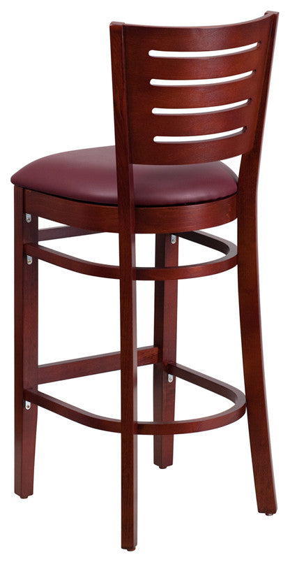 Mahogany Wood Stool-Burg Vinyl