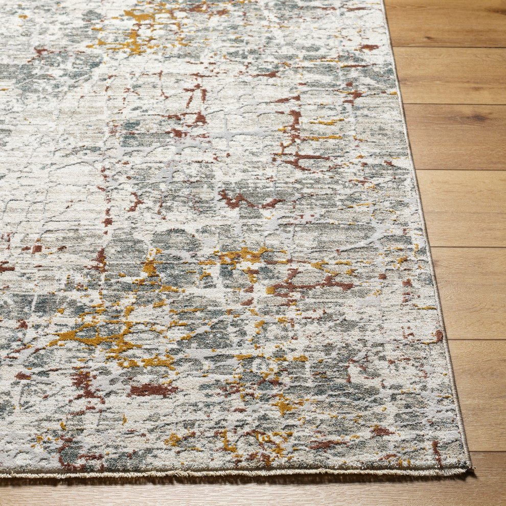 Surya Dresden DRE-2315 Machine Woven Area Rug, White, 2'7" x 7'3"
