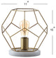 James 10" Metal and Marble Led Table Lamp, Brass