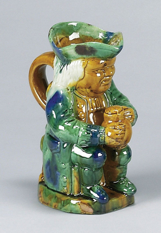 Estevez Ceramic Majolica Style John Bull Figurine, Green
