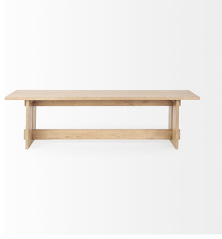 Aida Light Brown Solid Wood Dining Bench