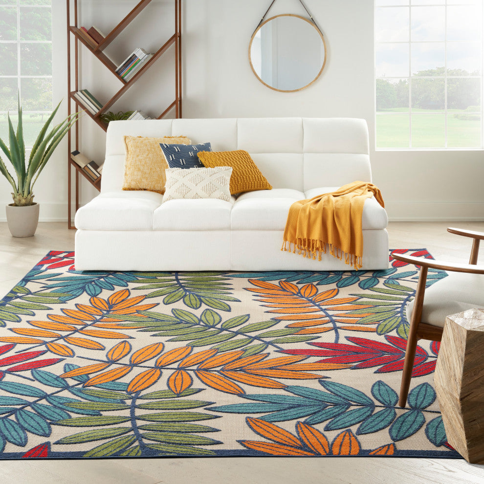 Nourison Aloha 9' x 12' Multicolor Tropical Area Rug
