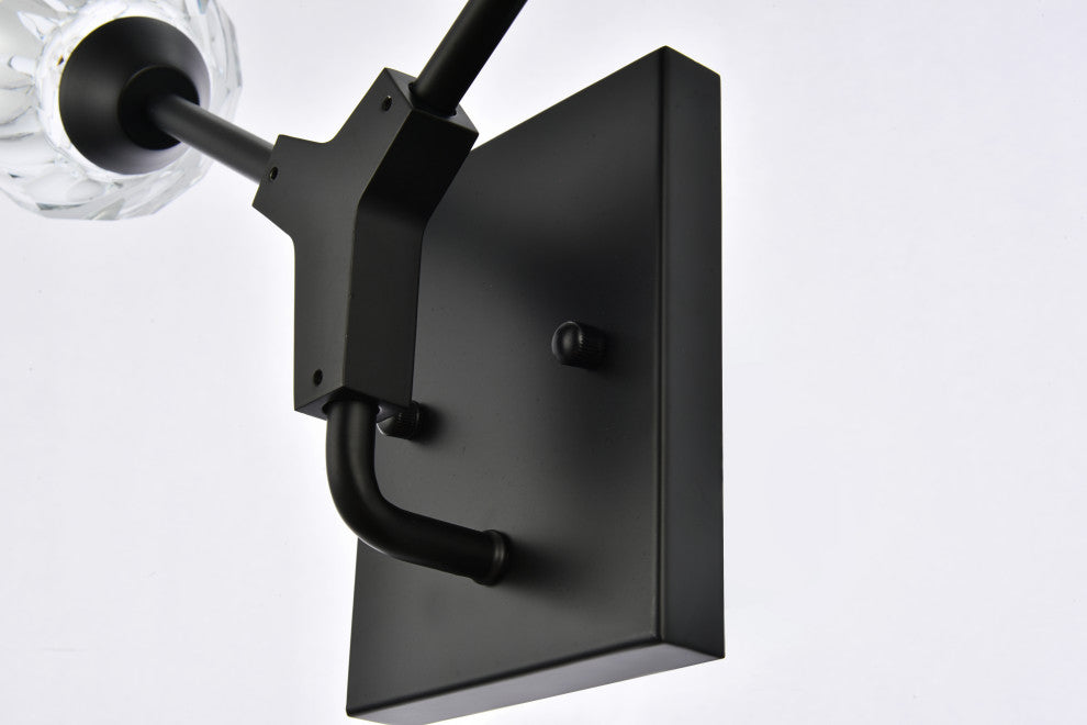 2 Light Wall Sconce, Black