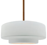 Radiance Medium Tier Pendant, Gloss White Frame, Brushed Brass -Rigid Stem Kit