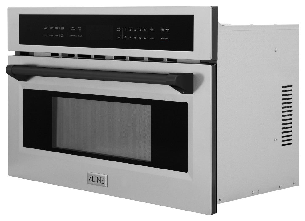 ZLINE 30" Microwave Oven, Stainless With Matte Black MWOZ-30-MB