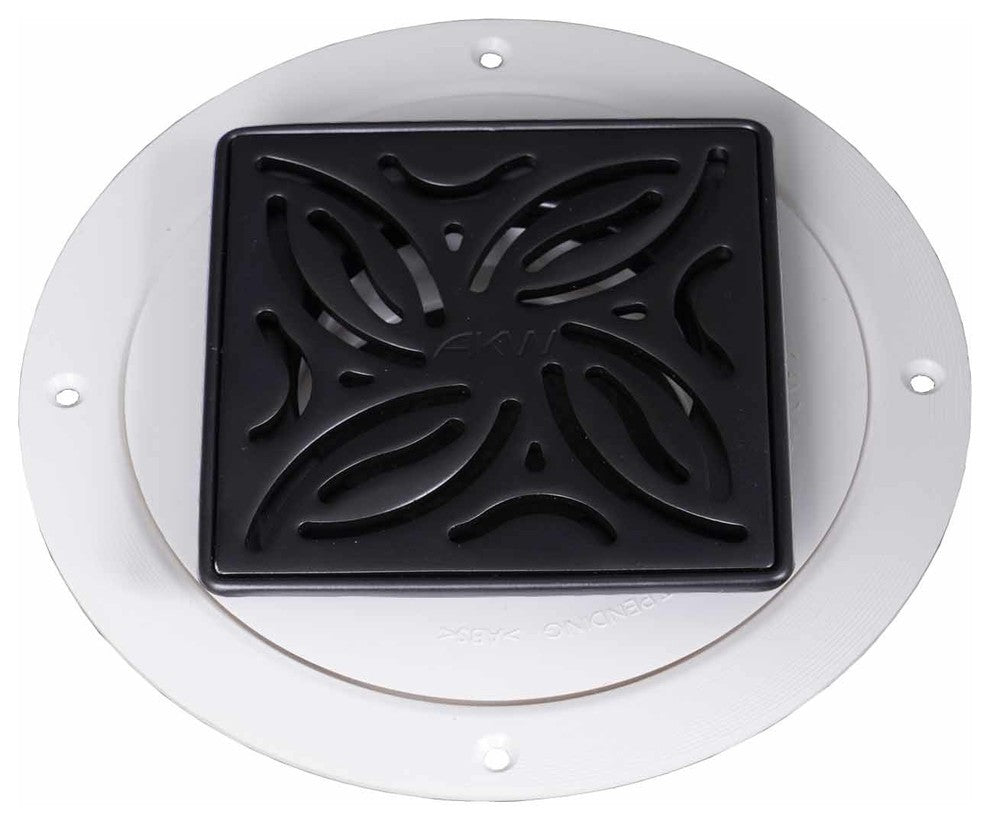 ARC TrueDEK Classic Swirl Pattern Shower Drain, Black