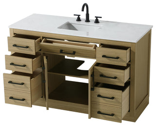 Home Living 54" Single Bathroom Vanity, Honey Brown