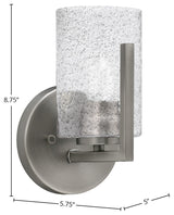Atlas 1-Light Wall Sconce, Graphite/Smoke Bubble