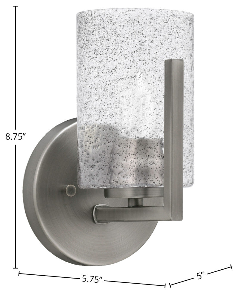 Atlas 1-Light Wall Sconce, Graphite/Smoke Bubble