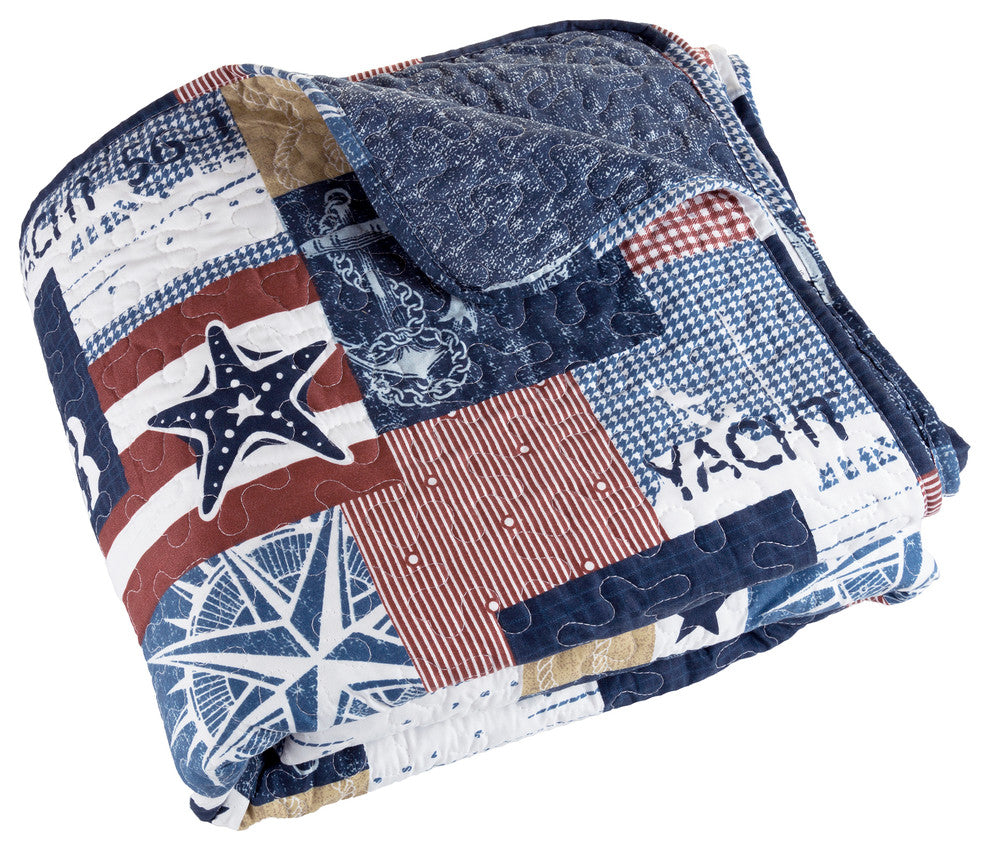 Lavish Home Americana Quilt Set, Twin