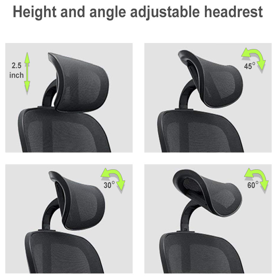 Ergonomic Office Mesh Chair with Lumbar Support Adjustable Armchair Tall Back