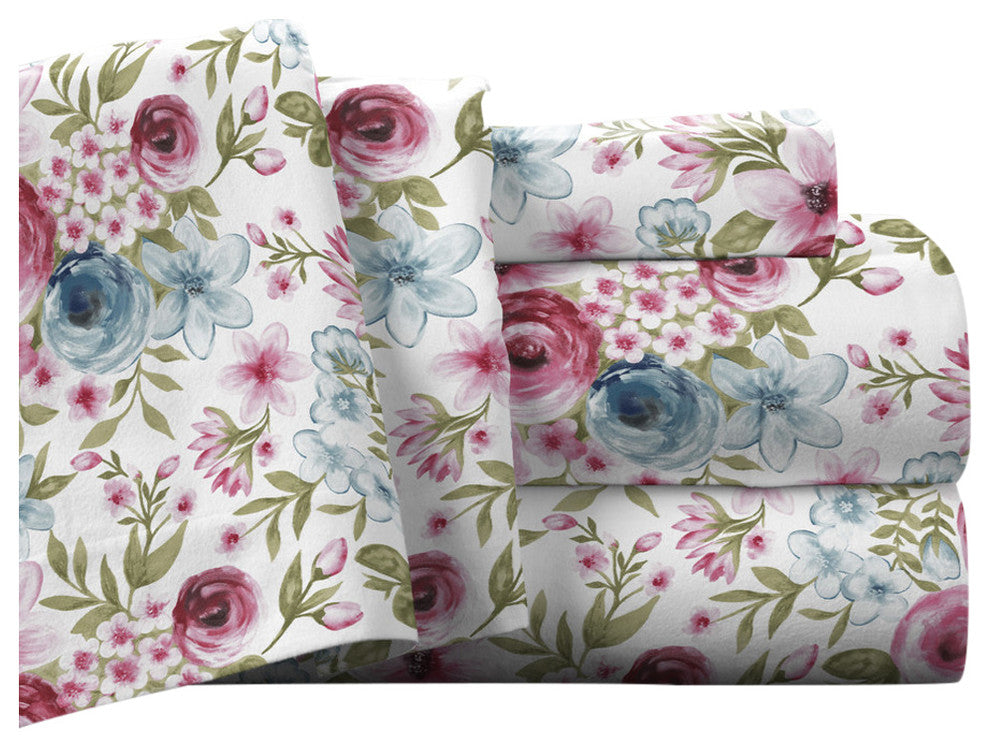 Pointehaven 175 GSM Cotton Flannel Sheet Set, Sylvan, King
