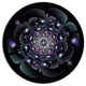 Blue And Black Fractal Flower, Modern Floral Round Wall Art, 23"
