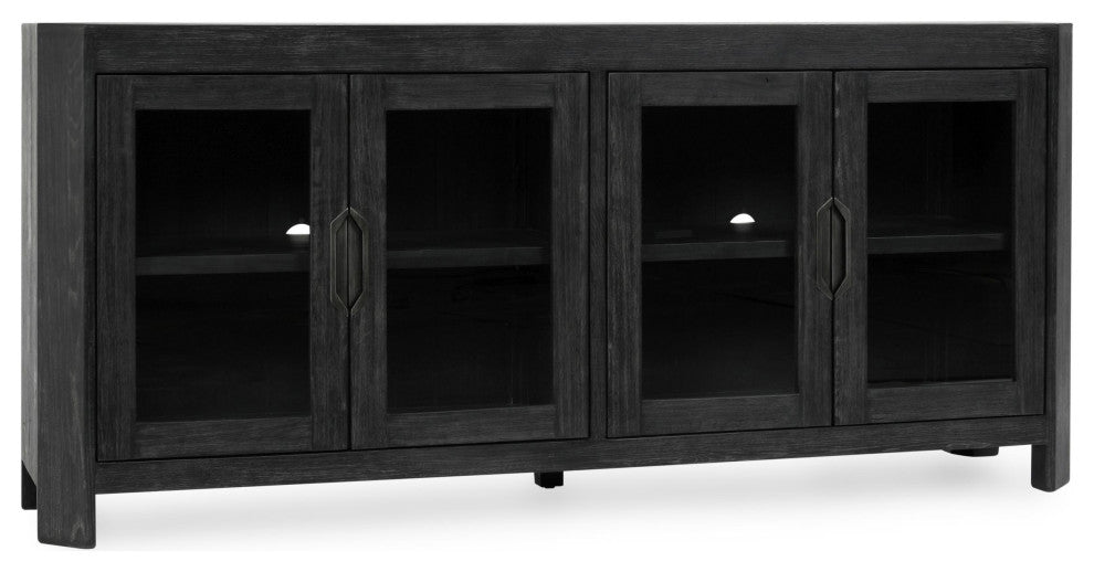 Kosas Home Macarthur 84" Reclaimed Oak Wood 4-Door Sideboard Buffet, Black