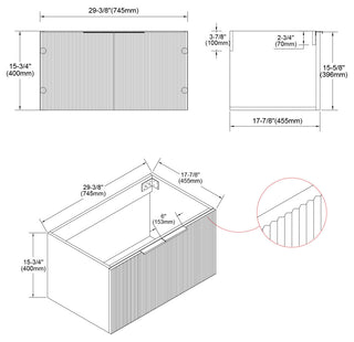 Pershing 30" Single Vanity Set, White, Ceramic Basin