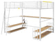 Gewnee Full Size Metal Loft Bed with Desk