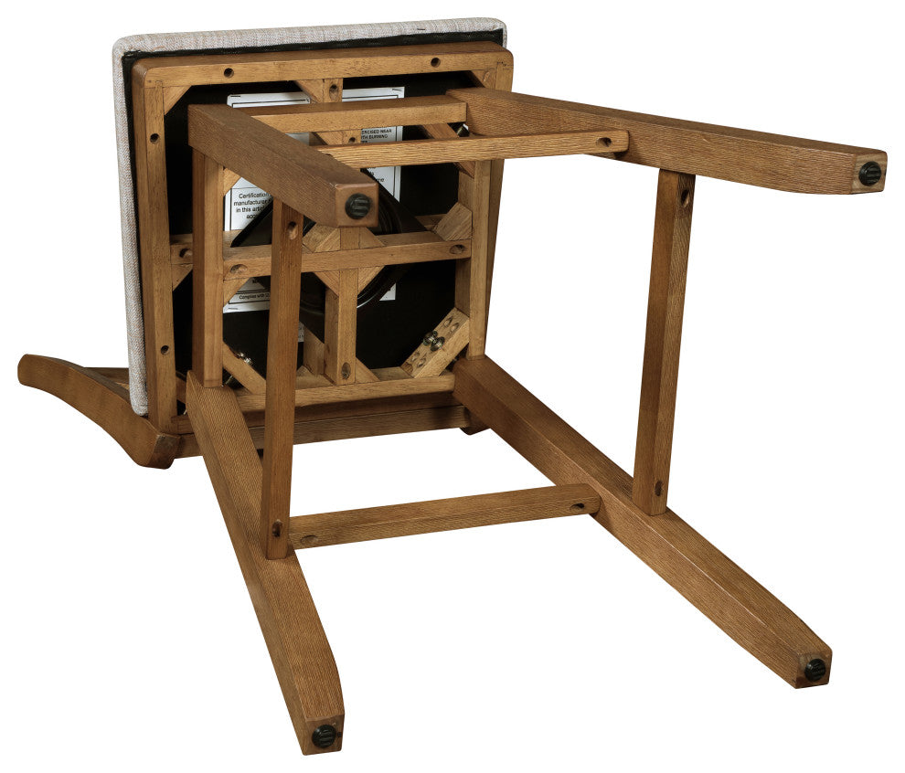 Brookline Oak High Back Wood Bar Stool, 42.5 in.
