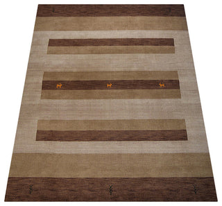 HAND KNOTTED LOOM WOOL ECO-FRIENDLY AREA RUGS  - Brown Light Beige,Contemporary