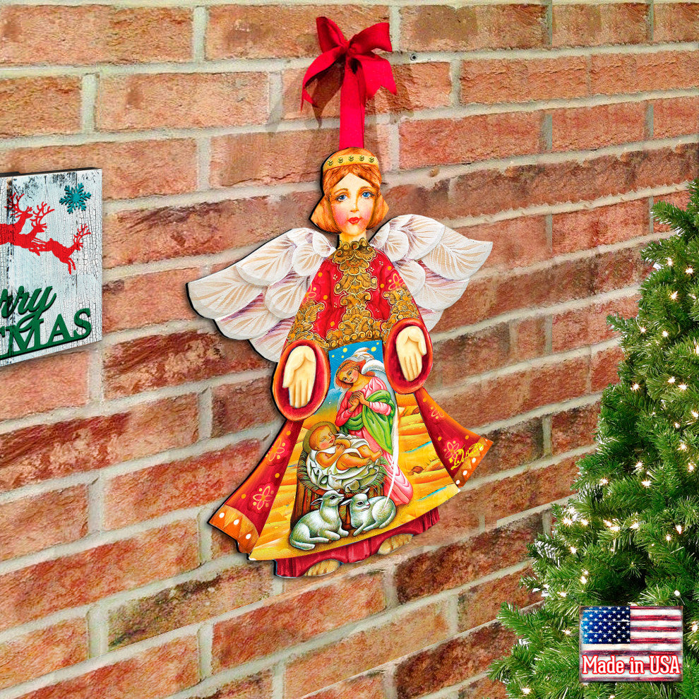 Mary And Joseph Angel Door Hanger