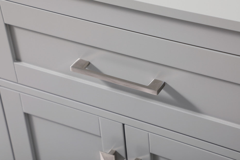 24" Wide Bathroom Storage Freestanding Cabinet, Grey