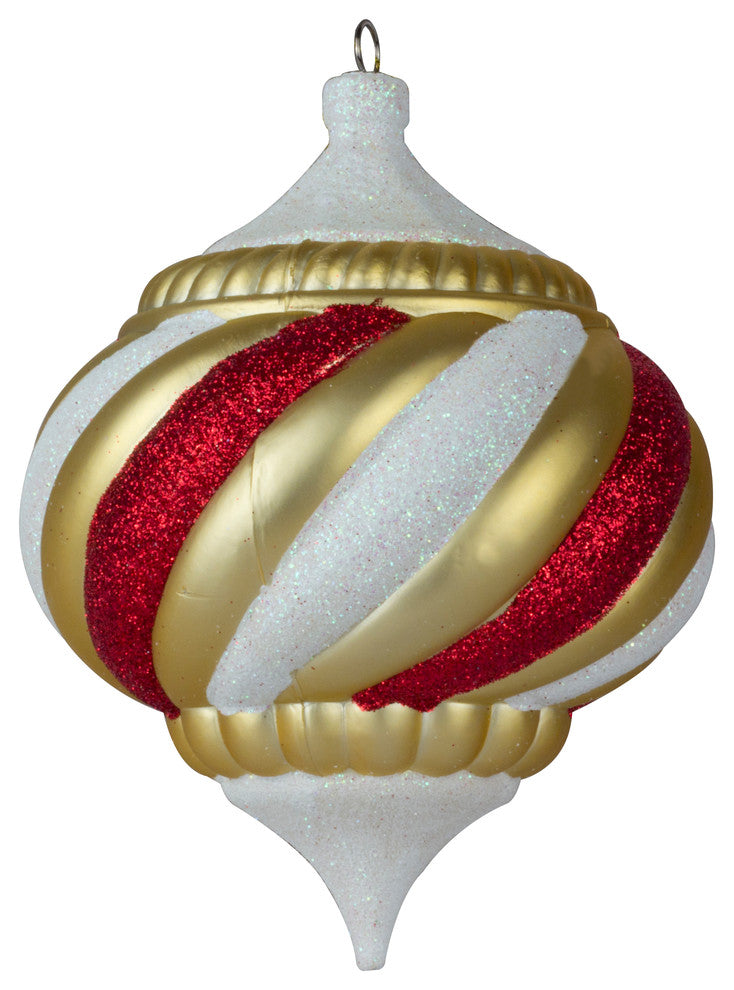300Mm 12" White And Gold Onion Ornament, Treasure Collection