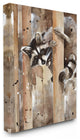 Raccoon In The Forest Watercolor Animal Painting, 30"x40", Canvas Art