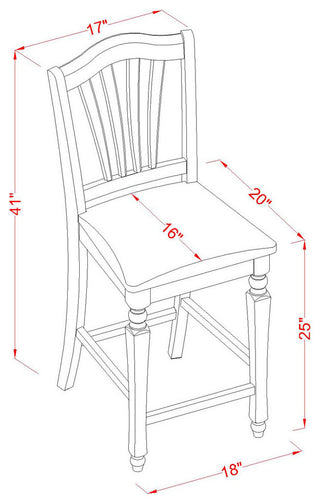 5 Pc Dining Counter Height Set - Kitchen Dinette Table, 4 Counter Height Stool