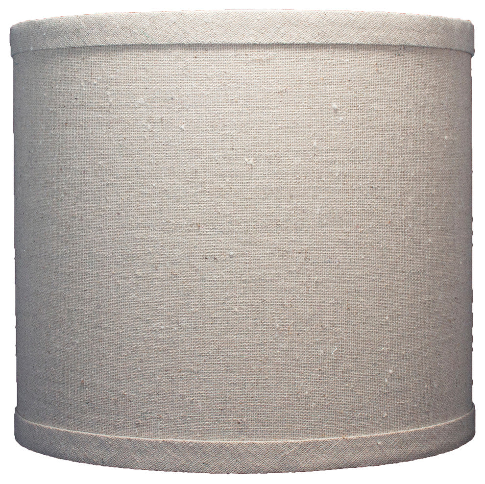 Classic Drum Linen Lamp Shade, Natural Linen, 8"