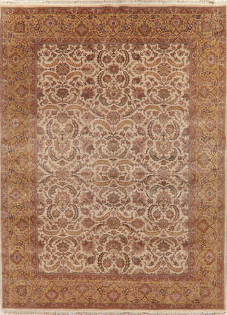Indian Traditional Hand-Knotted Oriental Agra Area Rug, Beige, 12'0"X8'11"