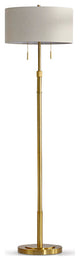 The Grande 55"~66" Adjustable Floor Lamp_Antique Brass, Drum_tan Shade