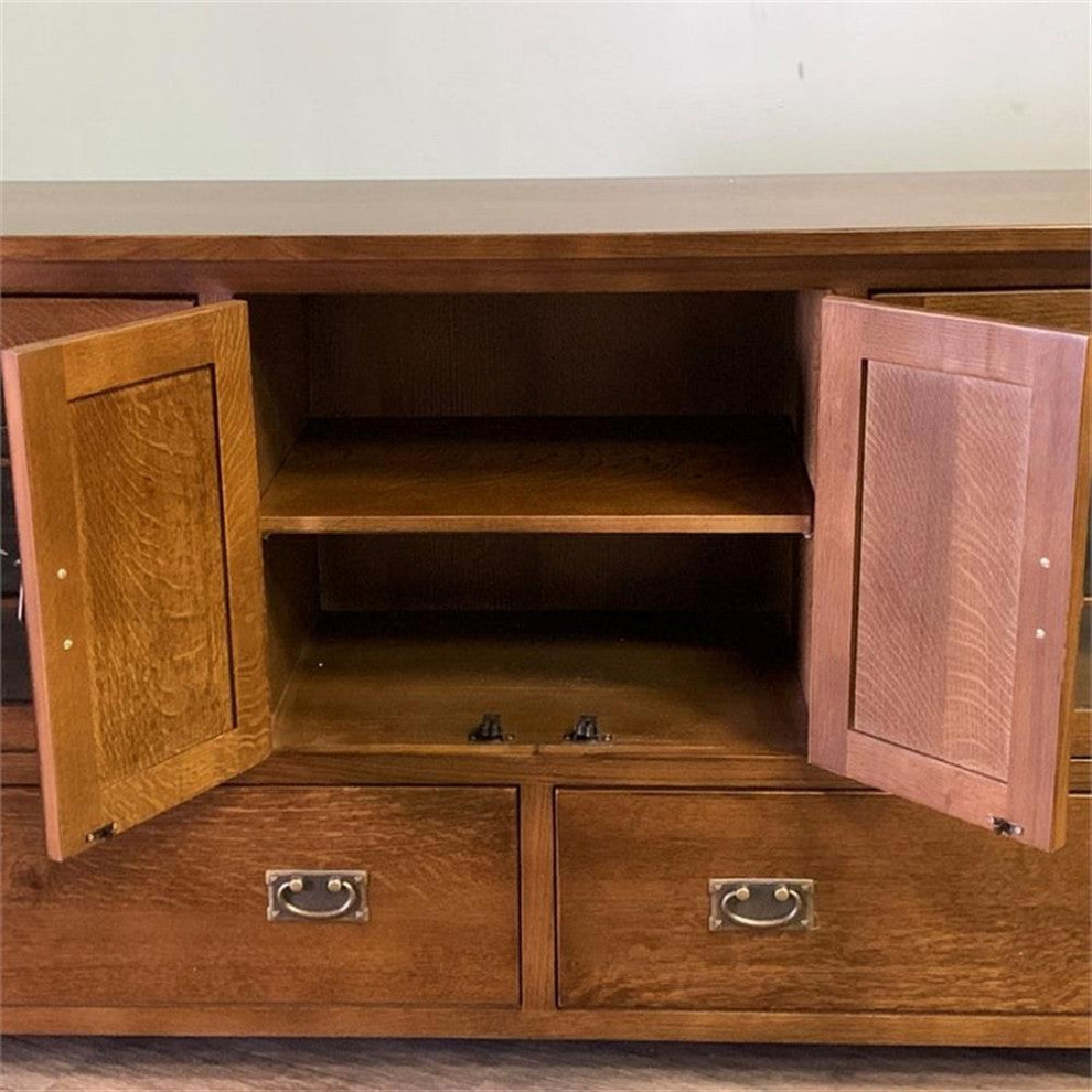 Mission Quarter Sawn Oak 72" TV Stand, Walnut (AW)