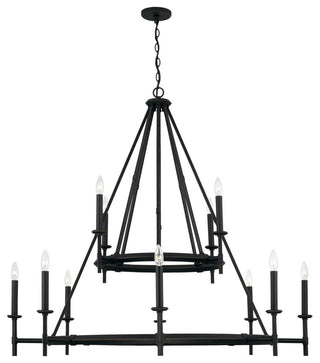 Capital Lighting 445201 Ogden 12 Light 48"W Taper Candle Ring - Brushed Black