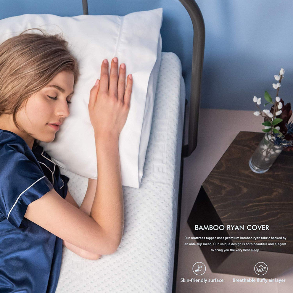 Subrtex 3" Memory Foam Mattress Topper, 10-Year Warranty, King, 3-Inch