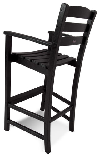 Polywood La Casa Cafe Bar Arm Chair, Black