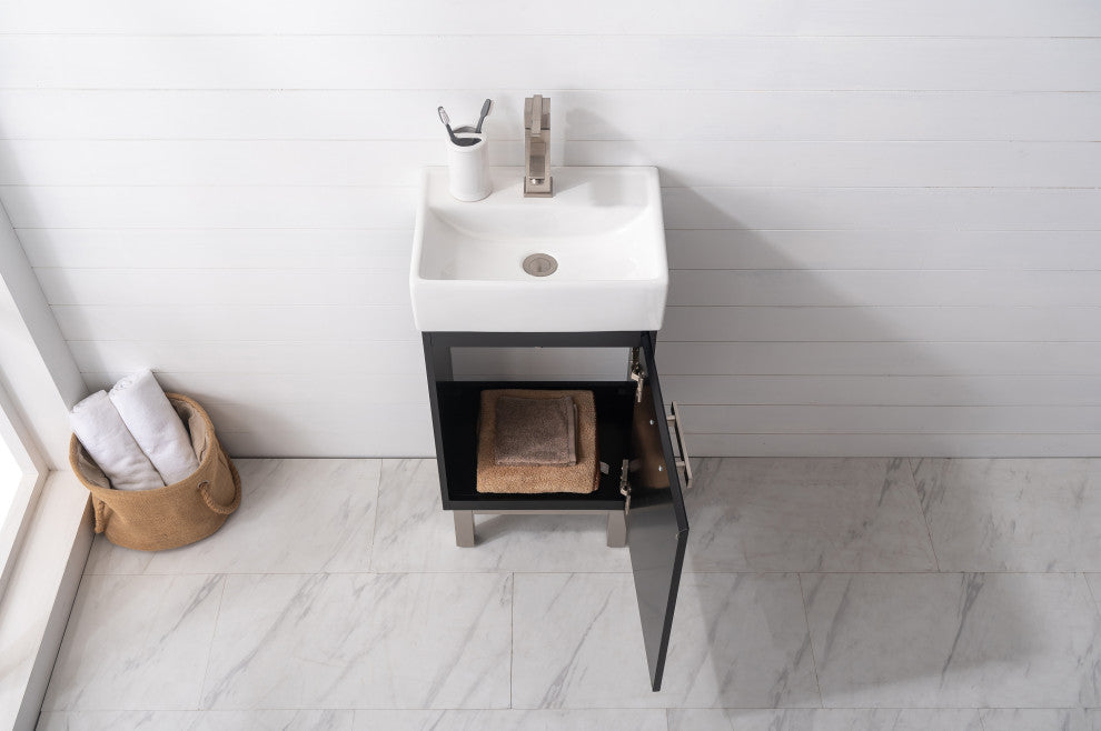 Stella Modern Black 16.5" Single Sink Vanity