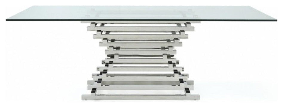 Modrest Crawford Modern Rectangular Glass Dining Table