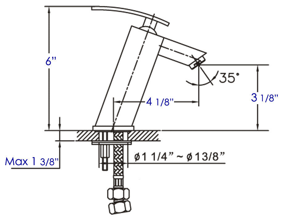 Brushed Nickel Single Lever Bathroom Faucet