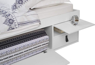 Memomad Bali Storage Platform Bed with Drawers (King Size, Off White)
