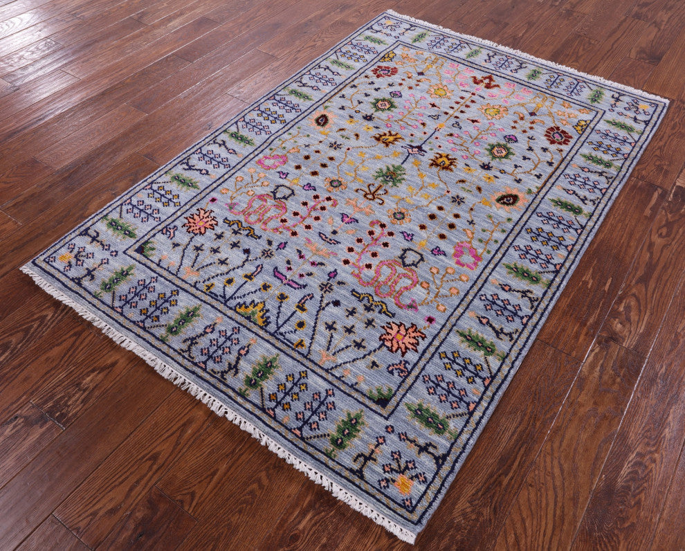 Turkish Oushak Hand-Knotted Wool Rug 4' 2" X 6' 1" - Q15334
