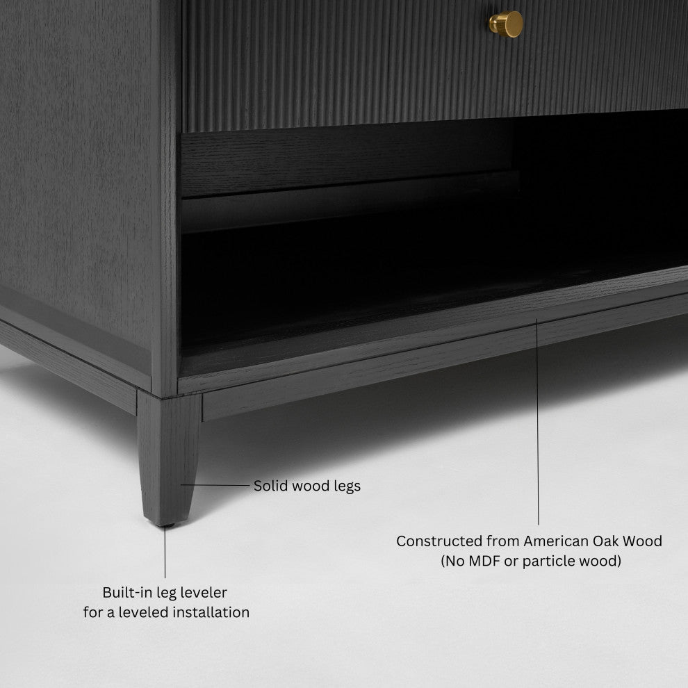 Momo Bathroom Vanity Set, Black Oak, 60"