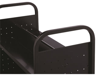 Hirsh Double-sided Mobile Metal 36" W x 7-1/2" D Book Cart Black