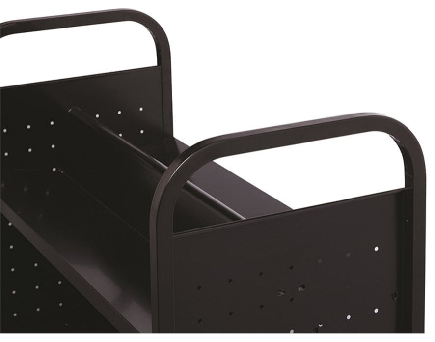 Hirsh Double-sided Mobile Metal 36" W x 7-1/2" D Book Cart Black