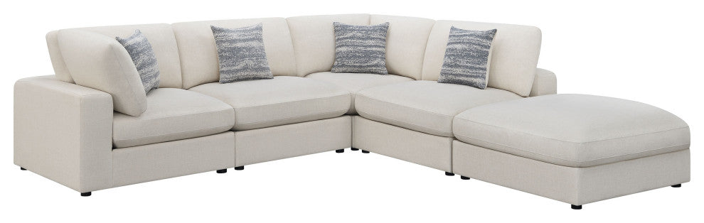 Serene 5-piece Upholstered Modular Sectional Sofa Beige
