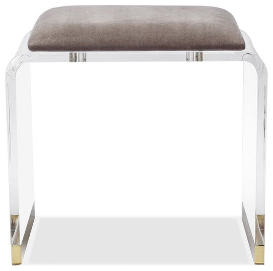 Velvet Stool, Gray