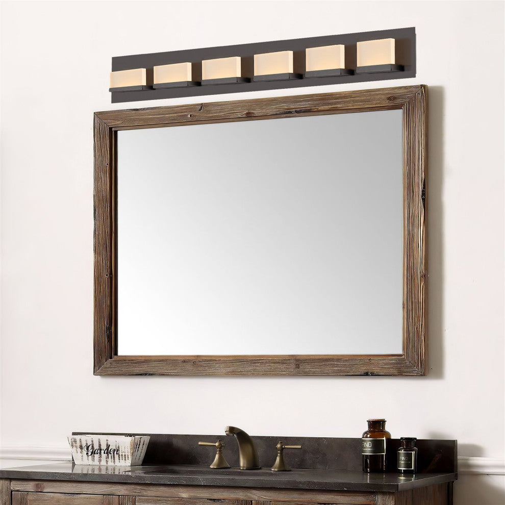 Kira Home Everett 48" 60W Integrated LED Bathroom / Light, Rectangular Acrylic